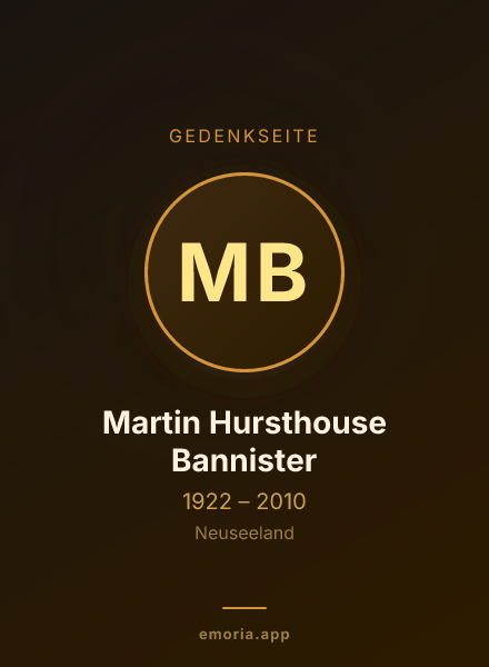 Gedenkportrait von Martin Hursthouse Bannister