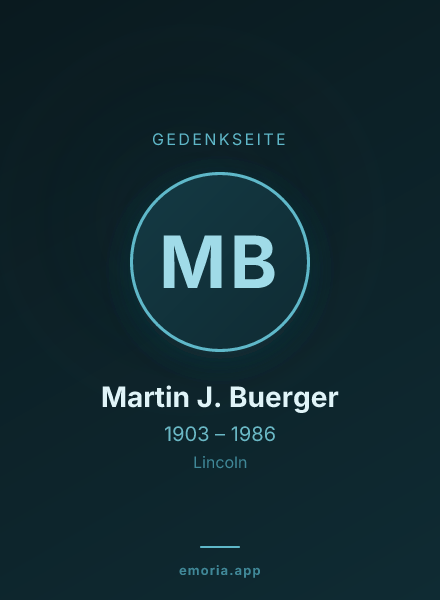 Gedenkportrait von Martin J. Buerger