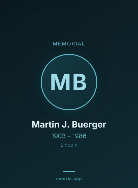 Memorial portrait of Martin J. Buerger