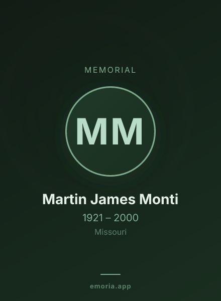 Memorial portrait of Martin James Monti