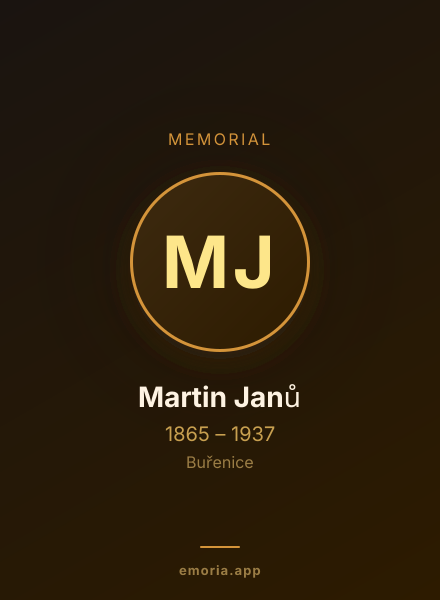 Memorial portrait of Martin Janů