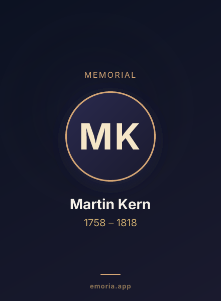Memorial portrait of Martin Kern