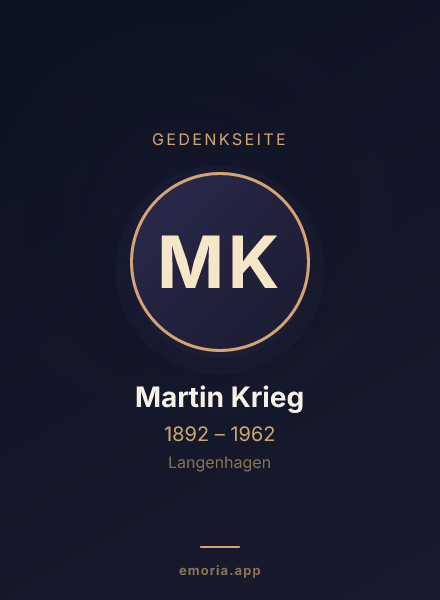 Gedenkportrait von Martin Krieg