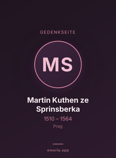 Gedenkportrait von Martin Kuthen ze Sprinsberka