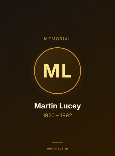 Memorial portrait of Martin Lucey