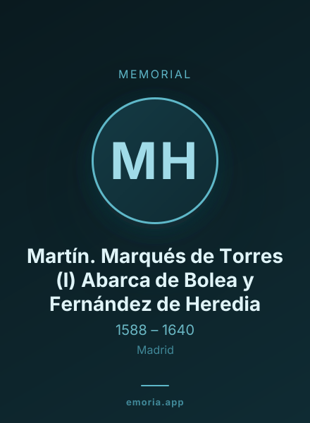 Memorial portrait of Martín. Marqués de Torres (I) Abarca de Bolea y Fernández de Heredia