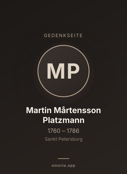 Gedenkportrait von Martin Mårtensson Platzmann