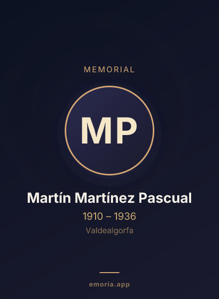 Memorial portrait of Martín Martínez Pascual
