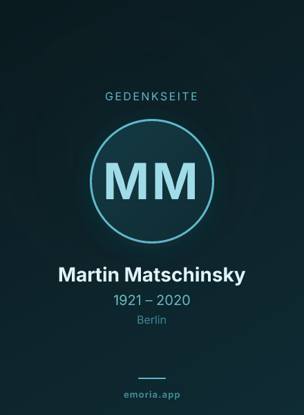Gedenkportrait von Martin Matschinsky