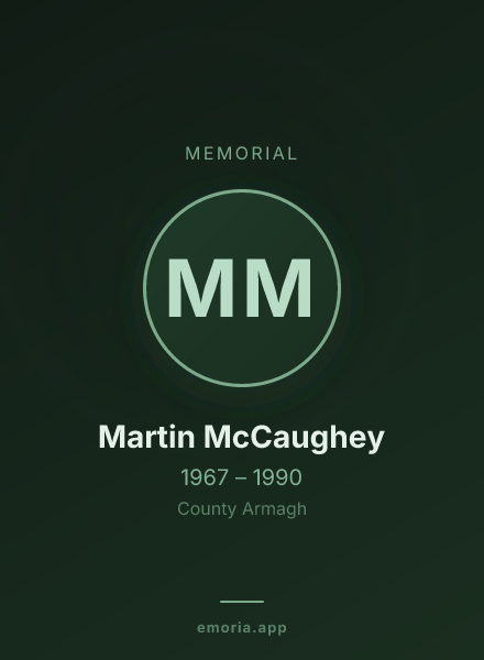 Memorial portrait of Martin McCaughey