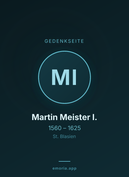 Gedenkportrait von Martin Meister I.
