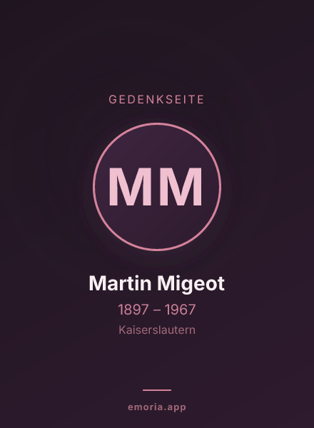 Gedenkportrait von Martin Migeot
