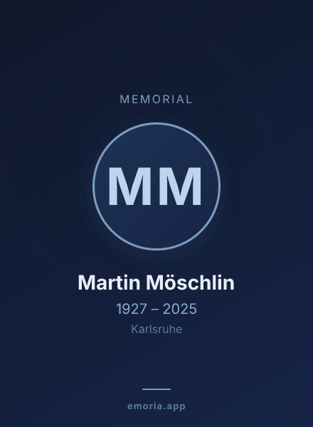 Memorial portrait of Martin Möschlin