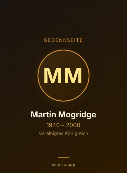 Gedenkportrait von Martin Mogridge