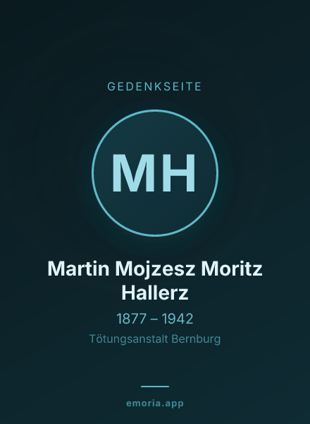 Gedenkportrait von Martin Mojzesz Moritz Hallerz