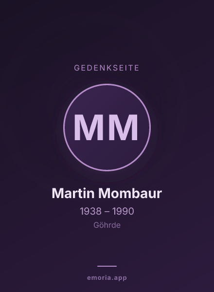 Gedenkportrait von Martin Mombaur