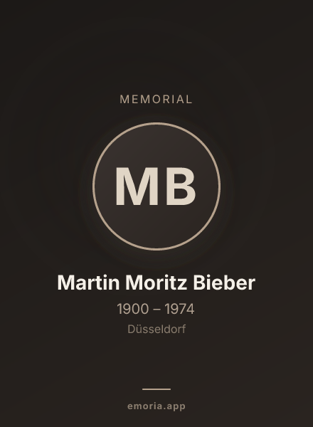 Memorial portrait of Martin Moritz Bieber