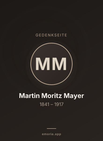 Gedenkportrait von Martin Moritz Mayer