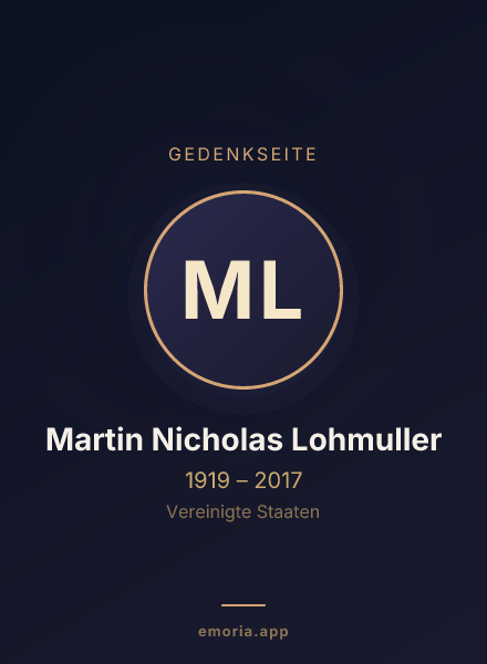 Gedenkportrait von Martin Nicholas Lohmuller
