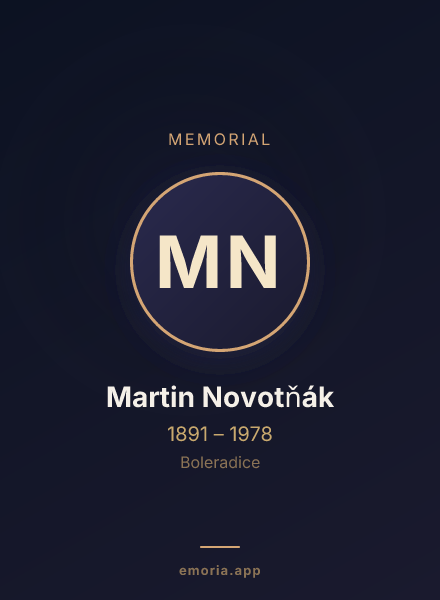 Memorial portrait of Martin Novotňák