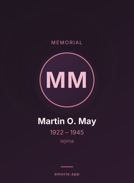 Memorial portrait of Martin O. May