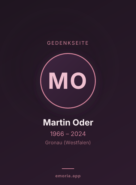 Gedenkportrait von Martin Oder
