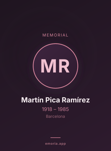 Memorial portrait of Martín Pica Ramírez