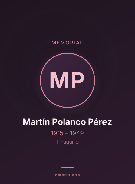 Memorial portrait of Martín Polanco Pérez