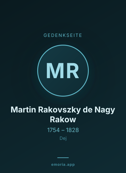 Gedenkportrait von Martin Rakovszky de Nagy Rakow