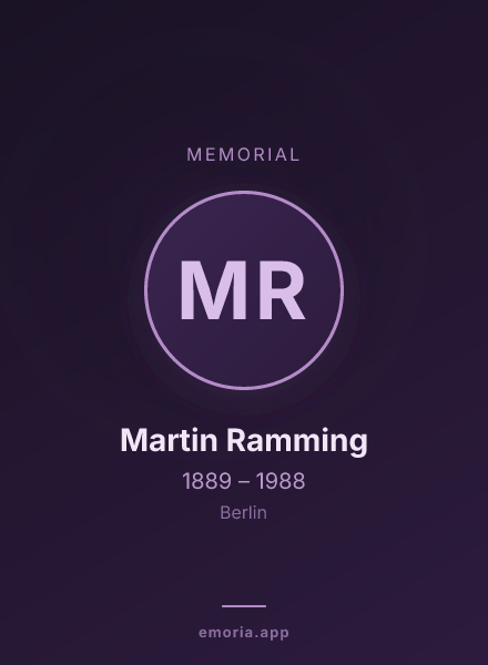 Memorial portrait of Martin Ramming