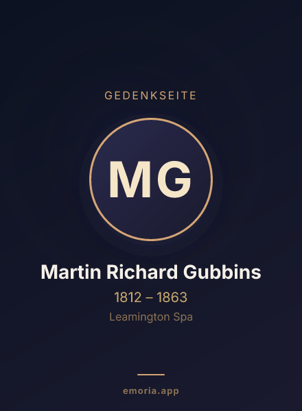 Gedenkportrait von Martin Richard Gubbins