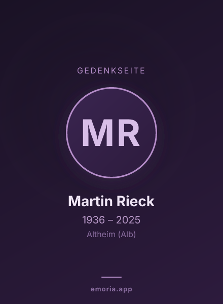 Gedenkportrait von Martin Rieck