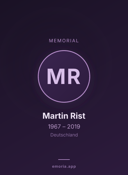 Memorial portrait of Martin Rist