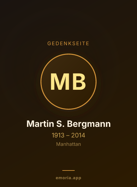 Gedenkportrait von Martin S. Bergmann