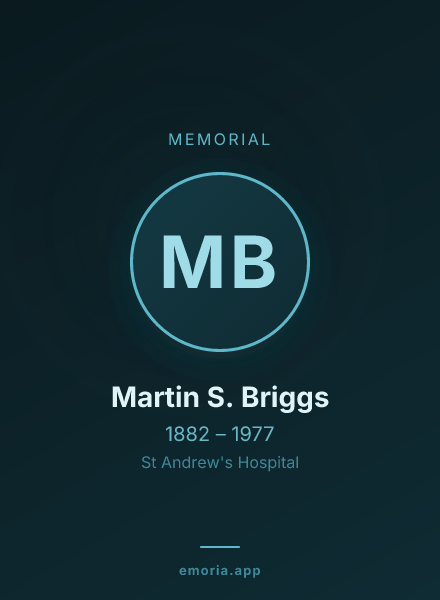 Memorial portrait of Martin S. Briggs