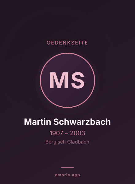 Gedenkportrait von Martin Schwarzbach