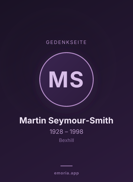 Gedenkportrait von Martin Seymour-Smith