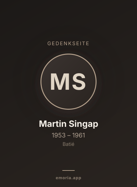 Gedenkportrait von Martin Singap