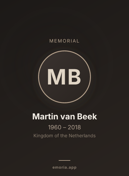 Memorial portrait of Martin van Beek