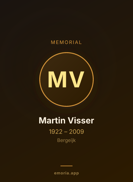 Memorial portrait of Martin Visser