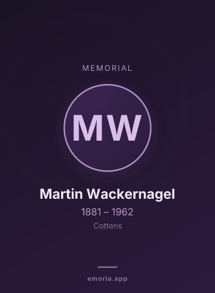 Memorial portrait of Martin Wackernagel