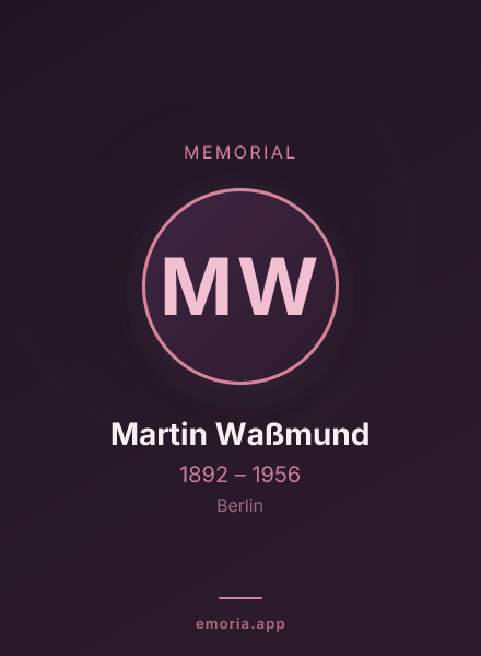 Memorial portrait of Martin Waßmund