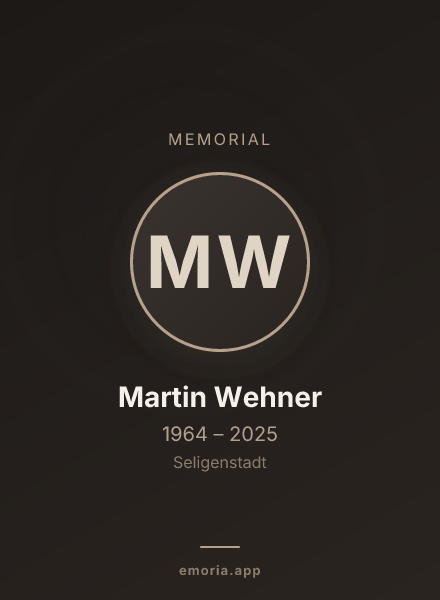 Memorial portrait of Martin Wehner