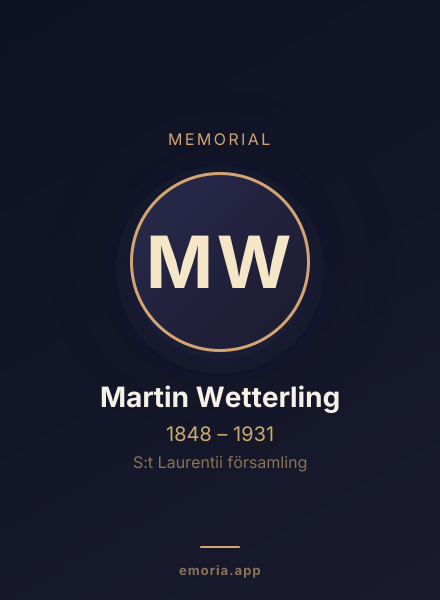 Memorial portrait of Martin Wetterling