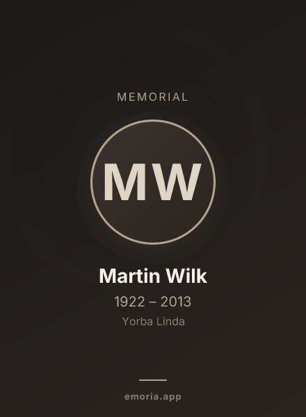Memorial portrait of Martin Wilk