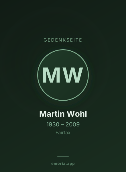 Gedenkportrait von Martin Wohl