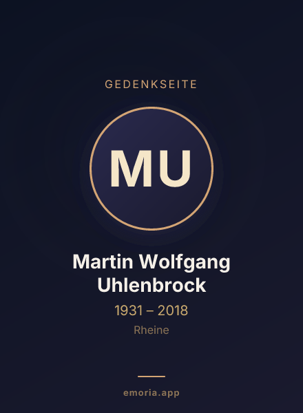 Gedenkportrait von Martin Wolfgang Uhlenbrock
