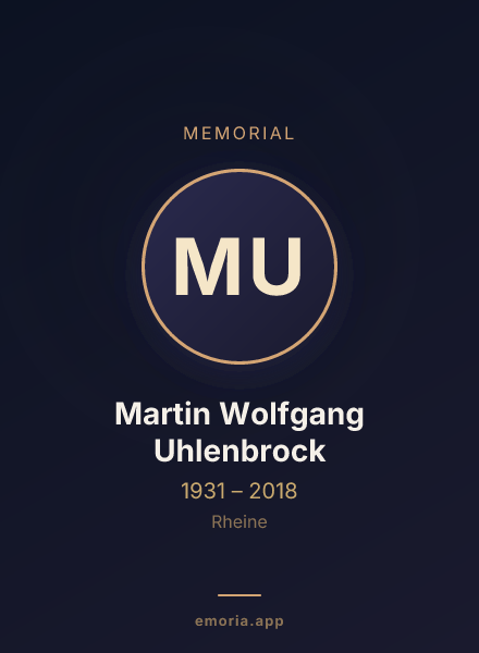 Memorial portrait of Martin Wolfgang Uhlenbrock