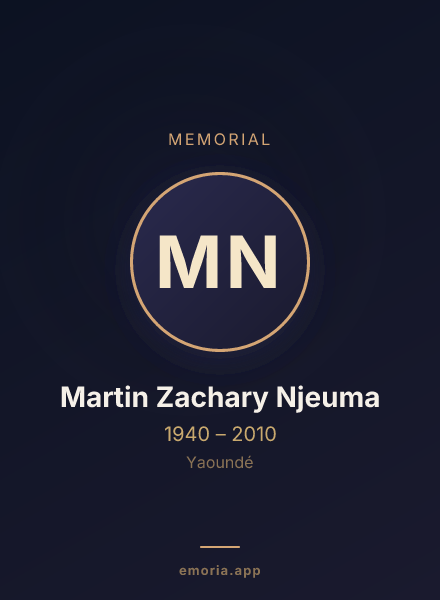 Memorial portrait of Martin Zachary Njeuma