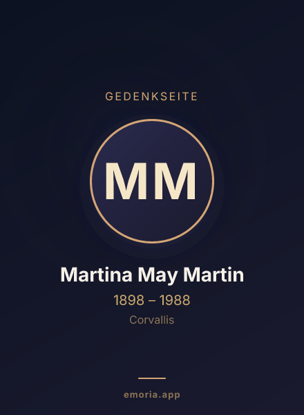 Gedenkportrait von Martina May Martin